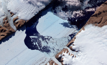 Chunks of ice breaking off Greenland's Petermann Glacier.