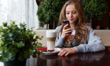 Girl looking at phone