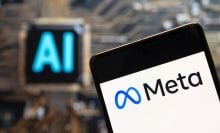 Meta logo in front of the word "AI"