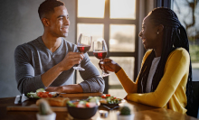 couple drinking wine