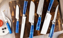 knife set on cutting board