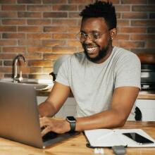 Man using laptop