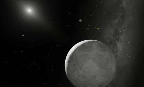 Two Kuiper Belt objects in the distant solar system (illustration)