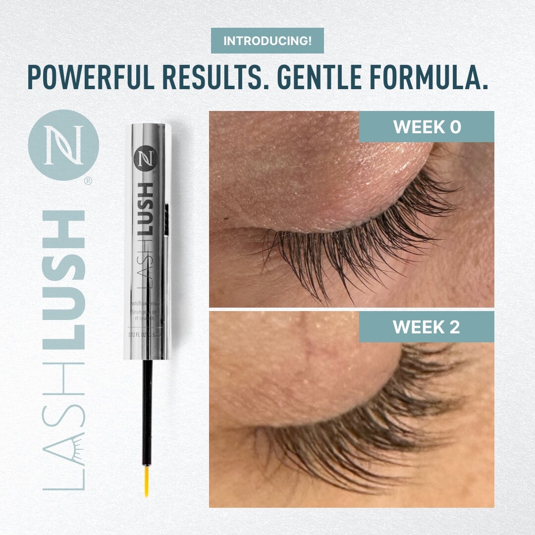 LashLush Real Results of a woman's eyelashes after 2 weeks.