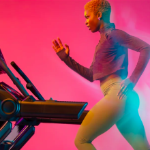 Woman running on a treadmill