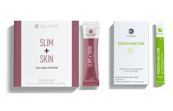 NeoraFit Slim + Glow Collagen Powder and Youth Factor Superfood & Antioxidant Boost Powder